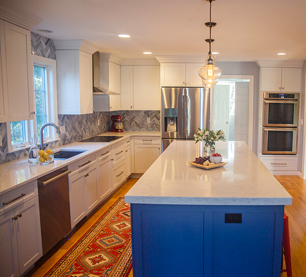 blue kitchen designer and builder westborough mass