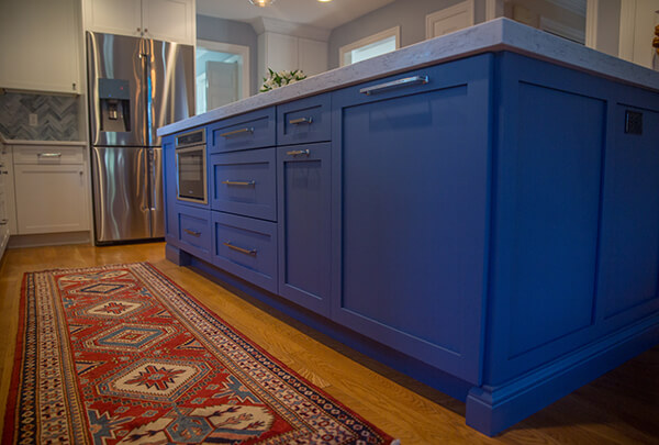 blue colors in kitchen design and builder westborough mass